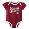 NCAA Alabama Crimson Tide Infant Girls' 3pk Bodysuit - 4 of 4