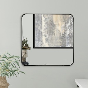 Americanflat - 23x23 Black Framed Square Shaped Mirror with Metallic Accent for Bedroom Living Room Bathroom - 1 of 4