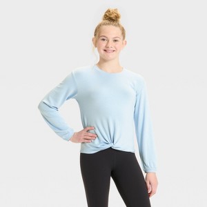 Girls' Modal French Terry Crewneck Sweatshirt - All In Motion™ - 1 of 3