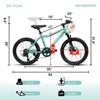 INFURNIC Bicycles 20 Inch Kids Bike with 7 Speeds and Front Suspension for Teens and Children, Green, 54"*23"*31.5" - 2 of 4