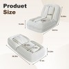 Angel Sar Upholstered Human Dog Bed for Adults, Foldable Human Size Dog Bed with 5 Adjustable Positions, Floor Beds with 2 Pillows for Bedroom, White - 3 of 4