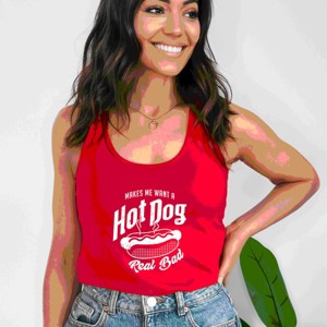 Simply Sage Market Makes Me Want A Hot Dog Real Bad Solid Racerback Tank - 1 of 3
