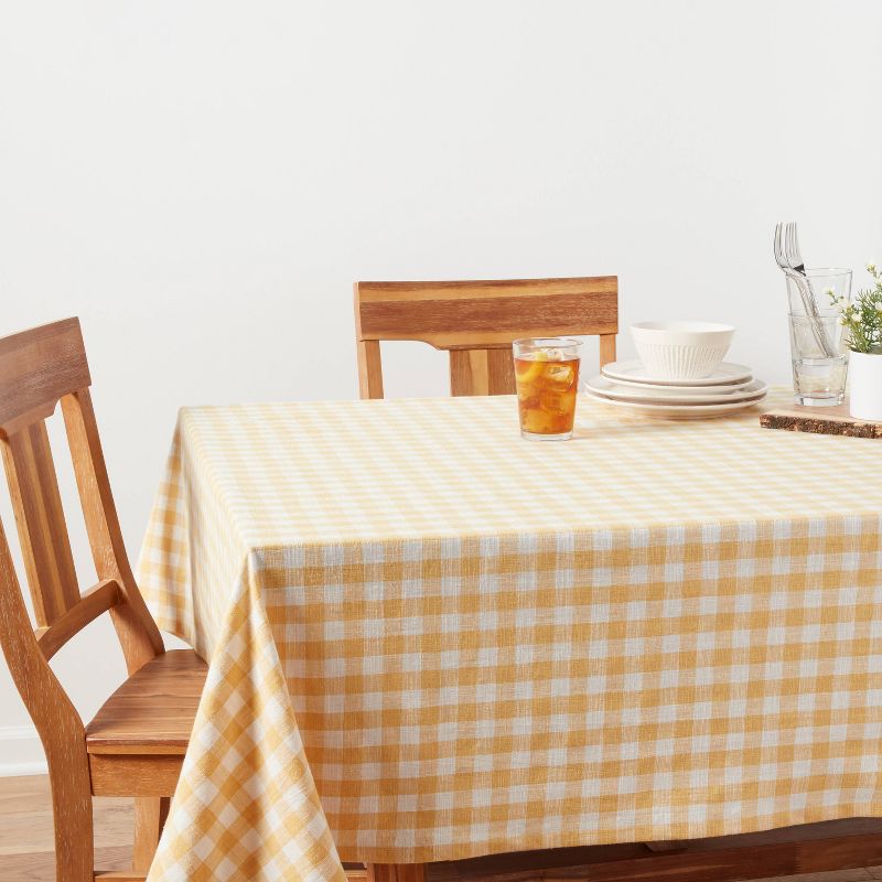 Cotton Gingham Tablecloth Yellow - Threshold™, 2 of 4