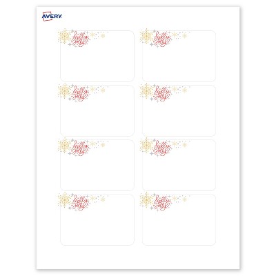 Avery Name Tags, 2-1/3" x 3-3/8", Silver-Holly Sparkles, Matte, 80