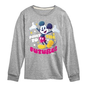 Boys' - Disney - Mickey Point To The Future Long Sleeve Graphic T-Shirt - 1 of 4
