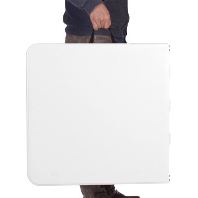 White Folding Camping Table with Adjustable Height 48" x 24"