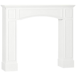 Aghana Digitals 43.3" W White Freestanding Fireplace Mantel, Fir Wood & MDF Surround with - 1 of 4