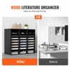 VEVOR Wood Literature Organizer, 24 Compartments, File Sorter with Removable Shelves, Mailboxes Slot for Office Home Classroom,EPA Certified - 3 of 4