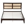 Sapphtopaz Solid Rubber Wood Bed Frame, Platform Bed with Rattan Headboard & Enhanced Support for Modern Bedrooms, Adults & Families - 2 of 4