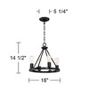 Franklin Iron Works Lacey Black Wagon Wheel Chandelier 16" Wide Rustic Farmhouse 4-Light LED Fixture for Dining Room House Kitchen Island Entryway - 4 of 4