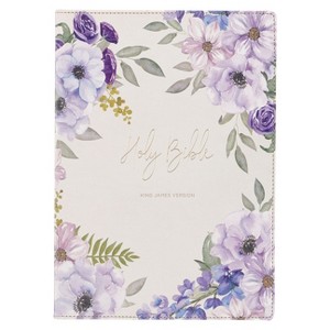 KJV Bible Giant Print Full-Size Faux Leather Floral - (Leather Bound) - 1 of 1