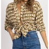 Women's RETRO SATIN BUTTON FRONT BLOUSE - Bailey Rose - 2 of 3