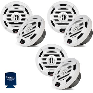 MTX 3 Pairs of WET65-W Wet Series 6.5" 65W RMS 4Ω Coaxial Speaker Pair - White - 1 of 4