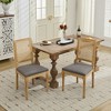 Grungis Linen Armless Kitchen Chair Set of 2,Upholstered Dining Chairs with Square Rattan Backrest for Dining Room,Kitchen - 4 of 4