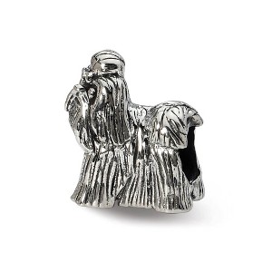 Black Bow Jewelry Sterling Silver 3D Shih Tzu Bead Charm - 1 of 4