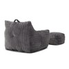 GDFStudio Edie 2 Piece Corduroy Bean Bag Chair with Ottoman - 4 of 4