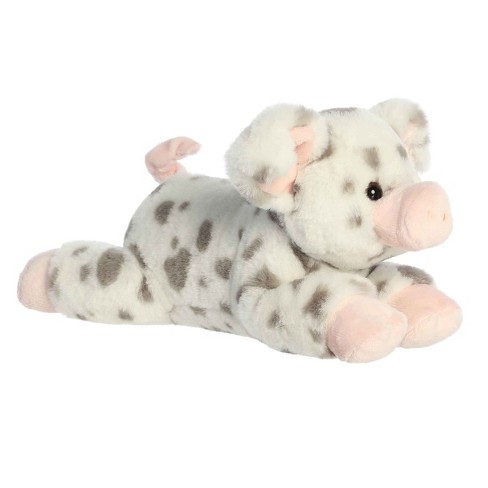 Aurora Medium Speckles Spotted Pig Flopsie Adorable Stuffed Animal White 12" - image 1 of 4