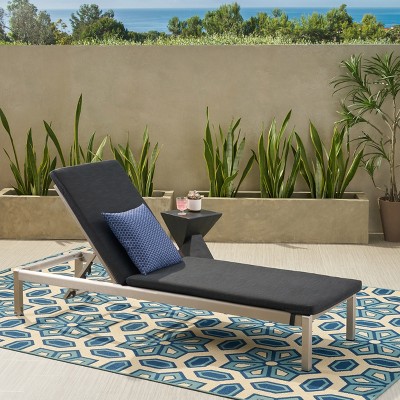 Christopher Knight Home Cape Coral Outdoor Mesh and Aluminum Chaise Lounge with Cushion