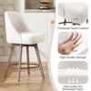 Bekrvio Counter Height Bar Stools, 26" Mid-Century Swivel Barstools with Backs - Linen Upholstered Wood Legs, Kitchen Island Counter Chairs - 4 of 4