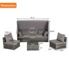 Sapphtopaz Outdoor Patio Furniture Set Wicker Outdoor Couch with Retractable Canopy and Storable Side Table for Outdoor, Backyard, Light Gray - 2 of 4