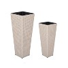 Okak Elegent Rattan Plant Pots Set of 2, Flower Pots with Metal Frame and No-Assembly Design, Succulent Pots for Indoor or Outdoor Use - 3 of 4