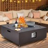 36 Inch Patio Propane Fire Pit Table with Wind Guard,50000BTU,Rain Cover - 2 of 4