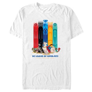Men's DC League of Super-Pets Super Powered Pack Towers T-Shirt - 1 of 4