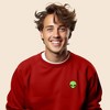 Dalix Alien Embroidered Fleece Crewneck Long Sleeve Sweatshirt Mens - 3 of 4