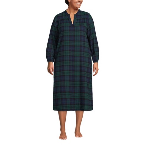 Long Flannel Nightgown for Women Long Sleeve Plus Size S-3X Medium Black