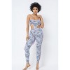 Slickblue Mesh Print Crop Top & Leggings Set – Plastic Chain Halter Neck, Edgy Streetwear Outfit for Women, Black/White - 2 of 4