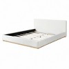 Modern Solid Wood Bed Frame with Headboard, Elegant Velvet Upholstered Platform Bed for Bedroom – The Pop Home - 3 of 4