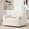 Single Accent Chair with Wide Seat and Tufted Back, Arrmrest Sofa with Dual-Port Charger, Chenille Chair with Wood Frame-Coolbibila - 3 of 4