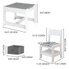 FURNIinspire Kids Table Sets 3 In 1 Wooden Activity Table Set, Kids Table And Chairs with Storage Drawer for Nursery, White, 24.21"*24.21"*18.9" - 3 of 4