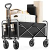 FURNIinspire Wheelbarrows And Lawn Carts Collapsible Folding Wagon Car, Heavy Duty Utility Wagon With All-Terrain Wheels, Black, 18.5"*29.5"*35" - 2 of 4
