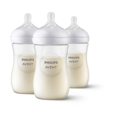 Philips Avent 3pk Natural Baby Bottle with Natural Response Nipple - Clear - 9oz