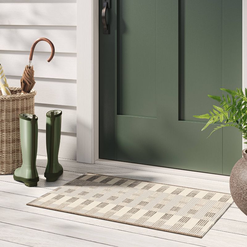 Beachside Grid Outdoor Rug Naturals – Threshold™ designed with Studio McGee, 2 of 10