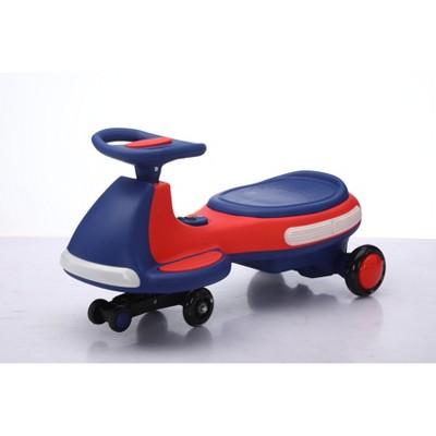 Lomsoe Light-Up Electric Wiggle Car with Pedal, Rechargeable Battery, 2-in-1 Swing Car, 2 Speed Ride-On Toy, Anti-Rollover, Flashing Wheels for Ages 3