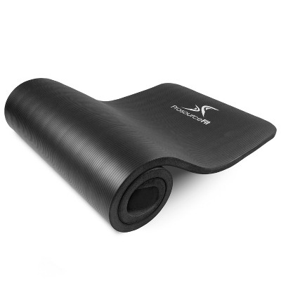 ProsourceFit Extra Thick Yoga and Pilates Mat  1-in, Black
