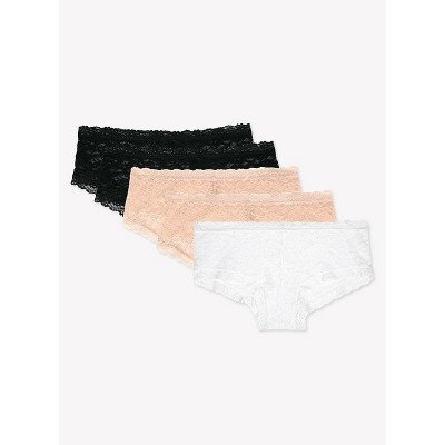 Smart & Sexy Womens Signature Lace Cheeky Panty 4-pack Black/buff