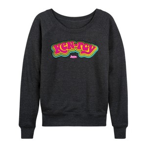 Women's - Barbie - Kenrgy 70s Lightweight French Terry Wide Neck Long Sleeve Shirt - 1 of 4