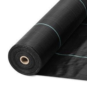 VEVOR 3FTx50FT Premium Heavy Duty Weed Barrier Landscape Fabric, 3.2OZ Woven Geotextile Fabric Under Gravel, High Permeability, Black - 1 of 4