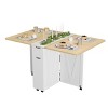 TROPOW Space Saving Folding Dining Table with Storage - Kitchen Table with 6 Wheels, Drawer & Shelves, Compact Dining Table for Small Spaces - 3 of 3