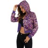 Anna-Kaci Women's Sequin Zip-Up Hooded Jacket with Ribbed Hem and Long Sleeves for Party Wear - 3 of 4