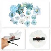 Unique Bargains Women's Fake Flowers Hair Clips Blue White 15 Pcs - 4 of 4