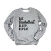 Simply Sage Market Women's Graphic Sweatshirt Eat Basketball Sleep Repeat - 2 of 4