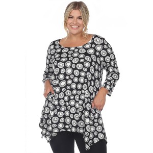 Plus Size Printed Geometric Tunic Top - White Mark - 1 of 4