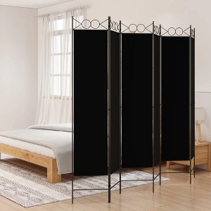 vidaXL 6-Panel Room Divider Black 94.5"x78.7" Fabric - 1 of 4