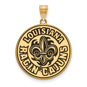 Black Bow Jewelry 14k Yellow Gold Plated Sterling Silver Louisiana Lafayette Ragin' Cajuns NCAA Pendant - 1 of 3