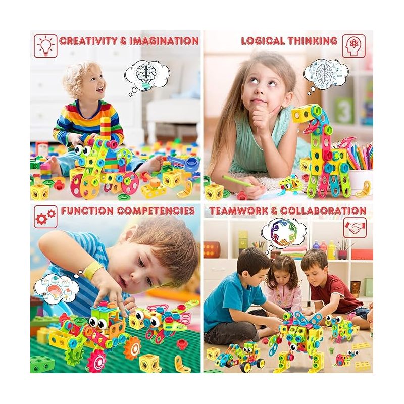 Contixo ST3 -Kids Toys Building Blocks -223 PCs 3D STEM Construction Playboards, 6 of 18