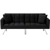 DOMETOUR 74 Inch Futon Sofa Bed Upholstered Sleeper, Adjustable Back Convertible Sofa Bed for Living Room Bedroom Furniture - 4 of 4